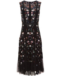 Needle & Thread Black Floral Ombr Embellished Dress