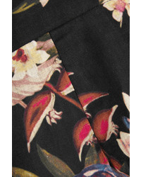 Zimmermann Curacao Floral Print Cotton Voile Halterneck Midi Dress Black