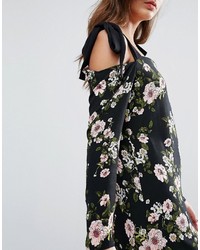 Miss Selfridge Floral Cold Shoulder Midi Dress