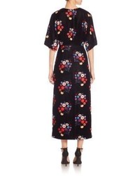 Tanya Taylor Floral Print Midi Dress