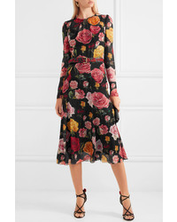 Dolce & Gabbana Floral Print Tte Midi Dress