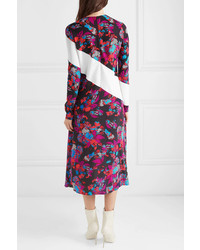 Givenchy Med Floral Print Crepe Midi Dress