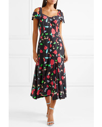 Alice McCall One Kiss Cold Shoulder Floral Print Midi Dress