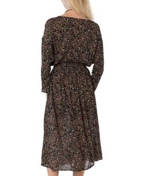 O'Neill Paige Floral Print Dolman Sleeve Midi Dress
