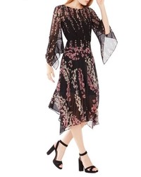 BCBGMAXAZRIA Rayne Floral Print Georgette Midi Dress