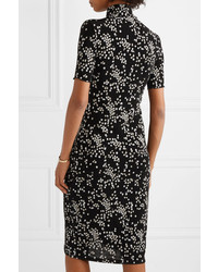 See by Chloe Ruched Floral Print Stretch Jersey Dress