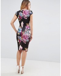 Jessica Wright Short Sleeve Floral Midi Dress