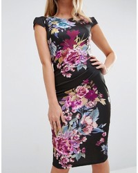 Jessica Wright Short Sleeve Floral Midi Dress