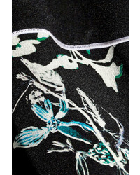 Proenza Schouler Tiered Floral Print Silk Crepe De Chine Midi Dress