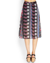 Forever 21 Contemporary Floral Print Midi Skirt