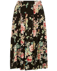 Dorothy Perkins Black Floral Midi Skirt