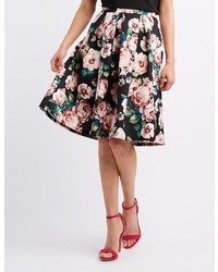 Charlotte Russe Floral Pleated Midi Skirt