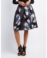 Charlotte Russe Floral Pleated Midi Skirt