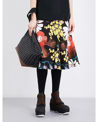 Marni Floral Print Cotton And Linen Blend Midi Skirt