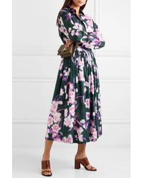 Dries Van Noten Floral Print Cotton Poplin Midi Skirt