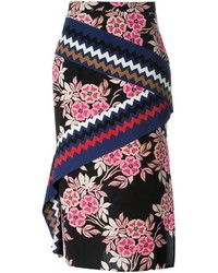 MSGM Floral Print Midi Skirt