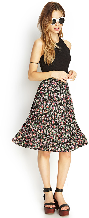OOTD - Floral Midi Skirt for Summer, La Petite Noob