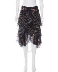 Jason Wu Silk Floral Print Skirt