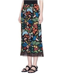 Valentino Water Song Floral Embroidery Macram Lace Skirt