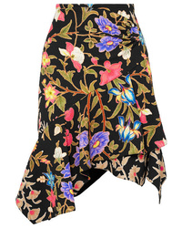 Peter Pilotto Asymmetric Floral Print Cloqu Skirt