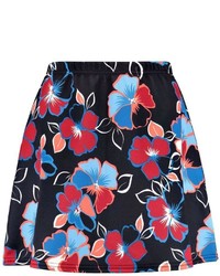 Boohoo Atara Tonal 70s Floral A Line Mini Skirt