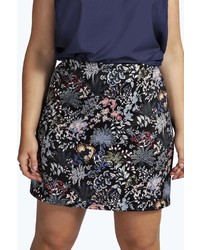 Boohoo Plus Alicia Floral Print A Line Mini Skirt