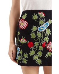 Topshop Floral A Line Miniskirt