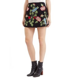 Topshop Floral A Line Miniskirt