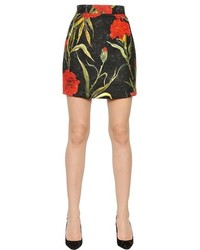 Dolce & Gabbana Floral Cotton Silk Brocade Mini Skirt
