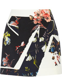 Erdem Mari Floral Print Crepe Mini Skirt