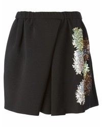 No.21 No 21 Black Crepe Envelope Skirt With Mini Floral Sequin Detail