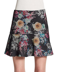 Saks Fifth Avenue RED Floral Print Textured Skirt