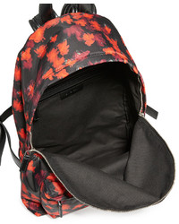Givenchy Small Floral Print Nylon Backpack Blackred