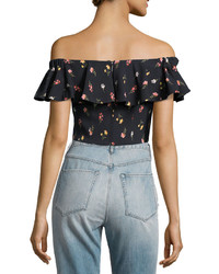 Rebecca Taylor Meadow Off The Shoulder Floral Print Top