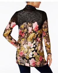 INC International Concepts Draped Floral Print Cardigan Only At Macys