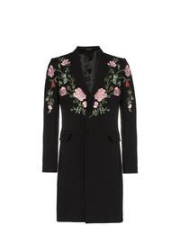 Black Floral Overcoat