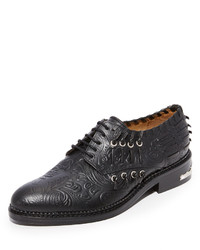 Black Floral Oxford Shoes