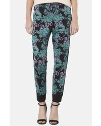 Black Floral Pajama Pants