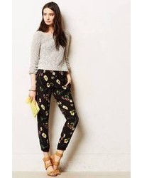 Anthropologie Elevenses Tapered Flora Trousers