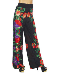 Arden B Tropical Flower Palazzo Pants