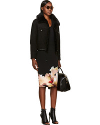 Givenchy Black Orchid Pencil Skirt