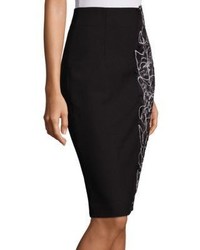 Versace Collection Placed Floral Lace Pencil Skirt