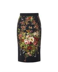 Dolce & Gabbana Floral Print Cady Pencil Skirt
