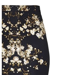Givenchy Floral Printed Cady Pencil Skirt
