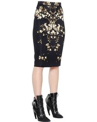 Givenchy Floral Printed Cady Pencil Skirt