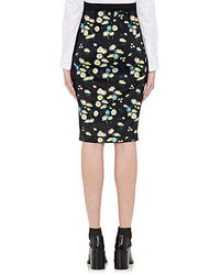 Paco Rabanne Knit Inset Satin Pencil Skirt