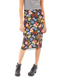 Forever 21 Lacy Floral Slip Skirt