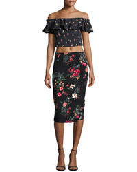 Rebecca Taylor Meadow Floral Print Pencil Skirt