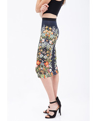 Forever 21 Mirrored Floral Pencil Skirt