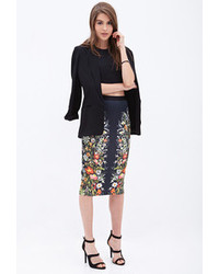 Forever 21 Mirrored Floral Pencil Skirt